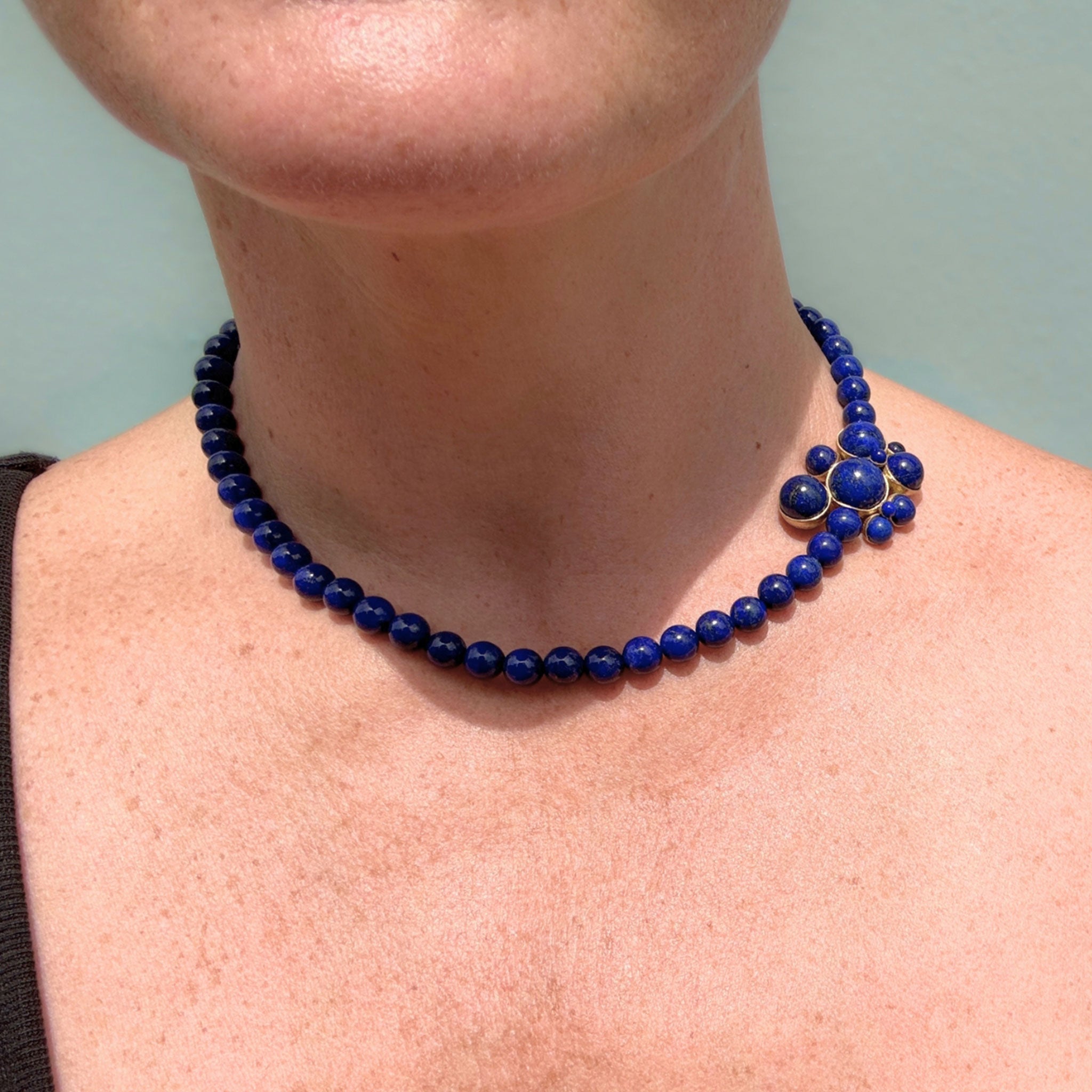 Cluster Choker in Gold Vermeil and Lapis Lazuli